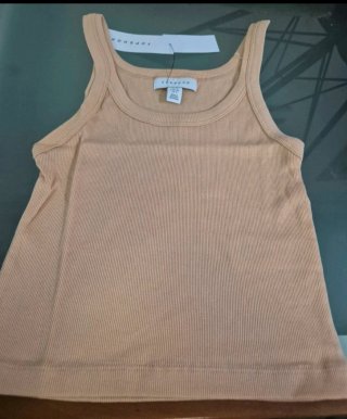 Topshop Camiseta Crop Tirantes  L/40 Rosa coral