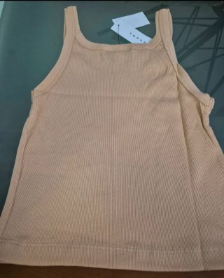 Topshop Camiseta Crop Tirantes  L/40 Rosa coral