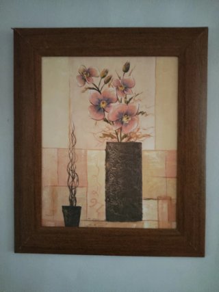 Cuadro de flores y jarrón
