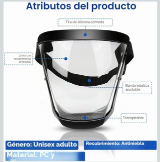 Careta Protectora Facial Completa Azul