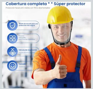 Careta Protectora Facial Completa Azul