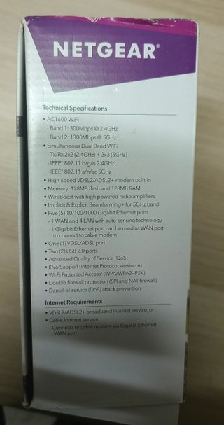 NETGEAR D6400 AC1600 WiFi Modem Router