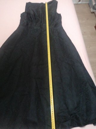 Vestido Negro Fiesta Damasco Clavariesa Evento