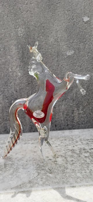 Conjunto figuras cristal Murano cisne, delfín, cab