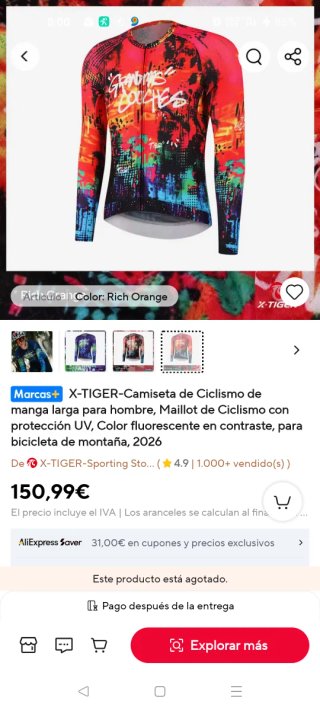 Maillot Ciclismo Manga Larga X-Tiger + GAFAS CICLI