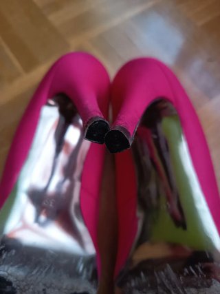 Zapatos Bershka Fucsia Peep Toe Tacón