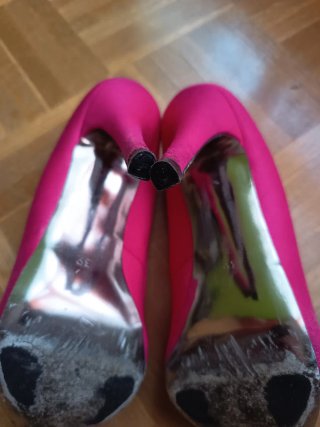 Zapatos Bershka Fucsia Peep Toe Tacón