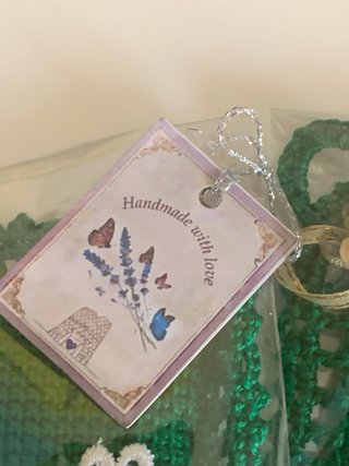Set 2 Quadrotti con lavanda biologica Fatti a Mano