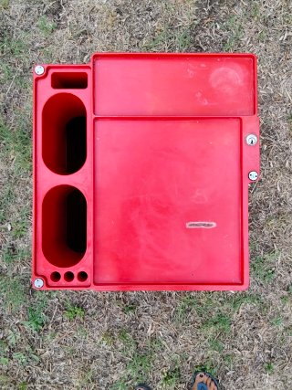 Carrello BOBY Kartell rosso Joe Colombo rovinato
