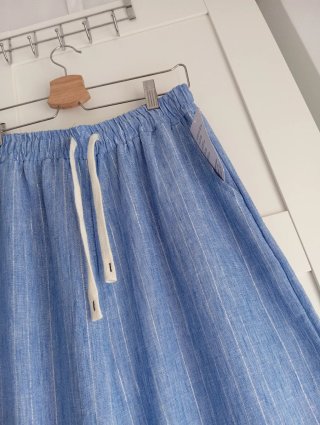 Pantalón palazzo rayas plateadas