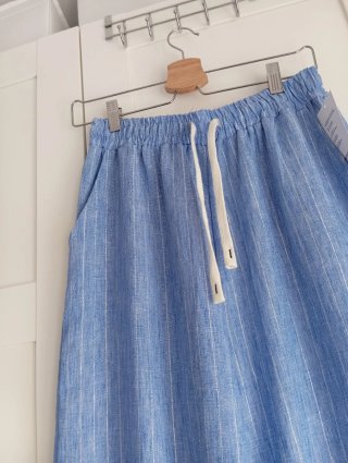 Pantalón palazzo rayas plateadas