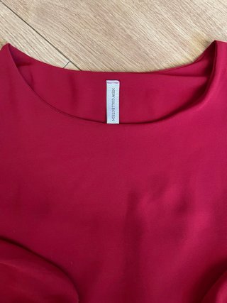 Blusa roja manga larga tejido fluido