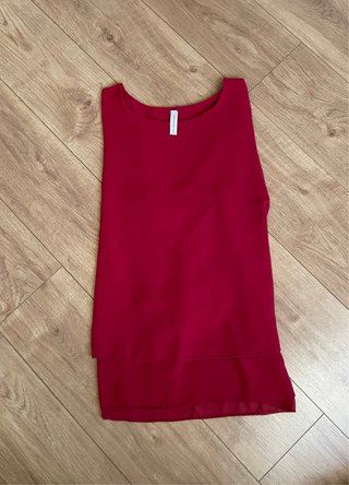 Blusa roja manga larga tejido fluido
