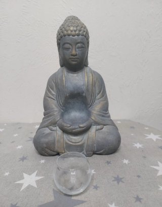 Figura Buda Sentado con Vaso