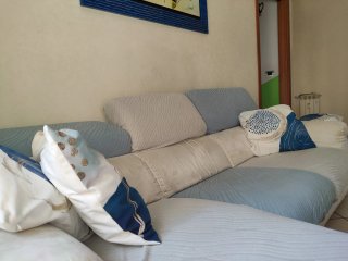 Divano letto chaise longue tessuto