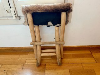 Taburete Bajo Plegable Piel Sintética