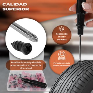 Kit Reparación Pinchazos Coche 41 Piezas