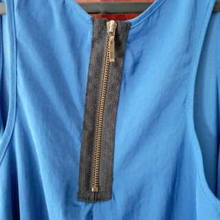 Camisa Stradivarius Azul Satinada