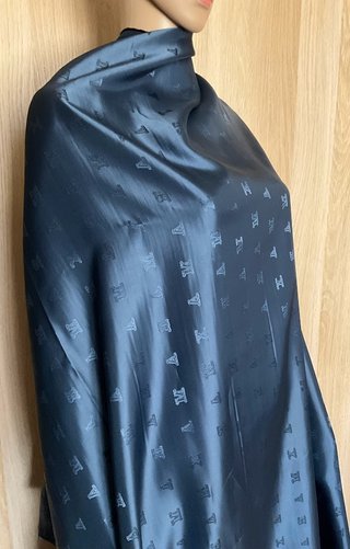 Max Mara Fodera Jacquard 250x150 cm blu scuro