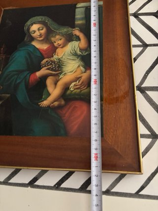 Cuadro Virgen y Niño Madera y Cristal