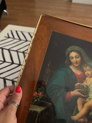 Cuadro Virgen y Niño Madera y Cristal