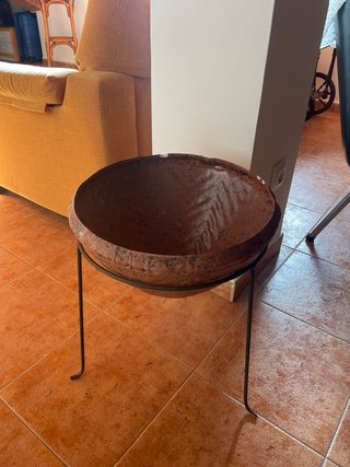 Macetero terracota con pie forja