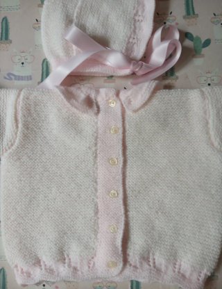 jersey y capota bebé hecho a mano 1-3 meses