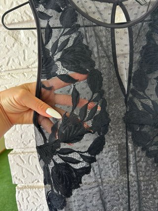 Body Intimisimi Negro Encaje Floral