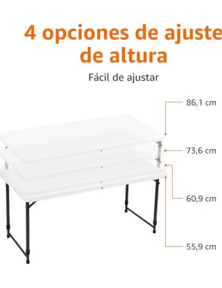 Mesa Plegable Rectangular 1.2m Blanca