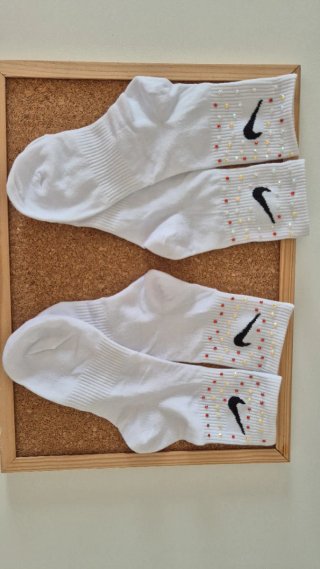 Calcetines Nike Blancos con Brillantes Talla Única