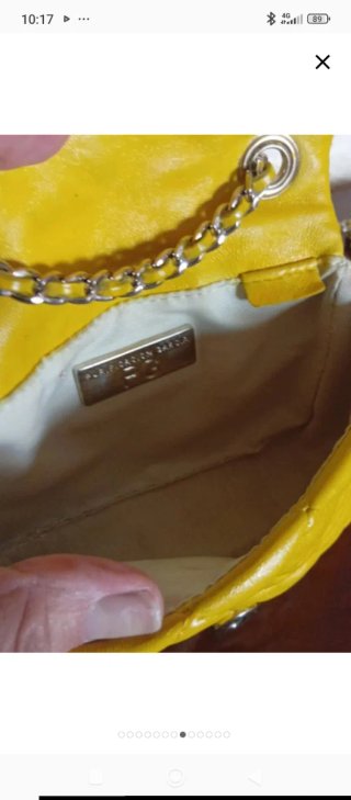 Bolso Purificación García amarillo piel