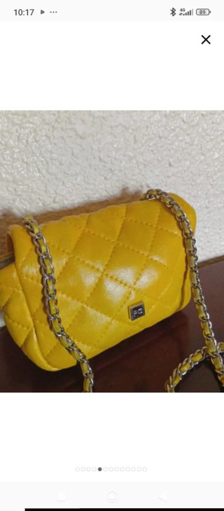 Bolso Purificación García amarillo piel