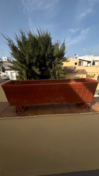 Jardinera rectangular.Terracota