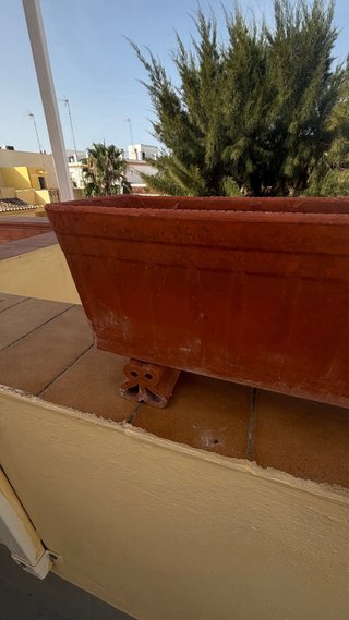 Jardinera rectangular.Terracota