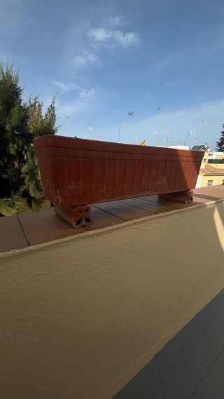 Jardinera rectangular.Terracota