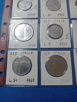 Monete Repubblica Italiana in cartella