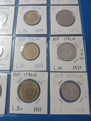 Monete Repubblica Italiana in cartella