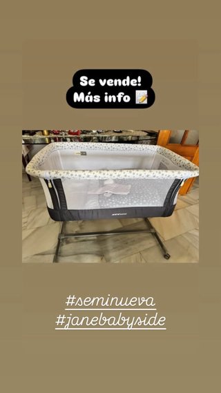 Minicuna estrellas gris Jané baby side