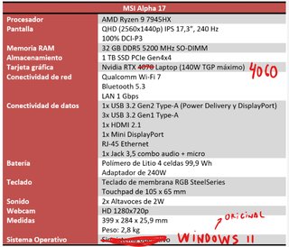 Portátil MSI Alpha 17 C7VF-021XES Ryzen 9