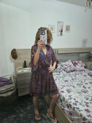 Vestido estampado paisley manga larga