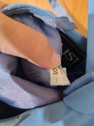 Vestito corto ragazza azzurro con fiocco.  Tg. 40