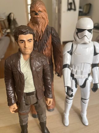 Muñecos Star Wars Chewbacca, Stormtrooper, Han Sol