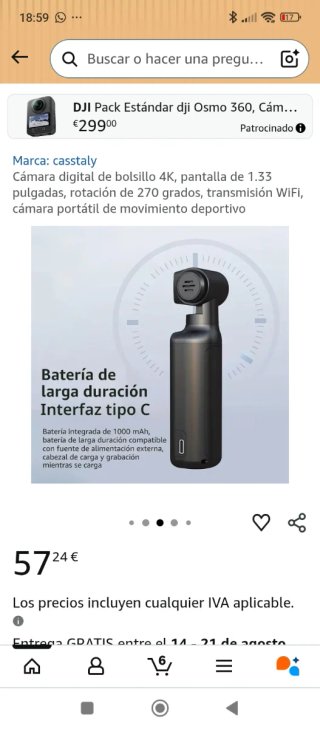 360 Cámara de Acción Negra