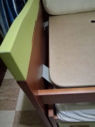 Cama nido madera marrón y verde + colchones