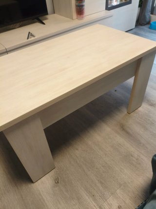 Mesa NUEVA A MONTAR de centro madera blanca y gris