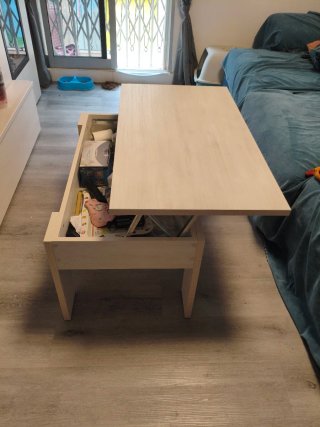 Mesa NUEVA A MONTAR de centro madera blanca y gris