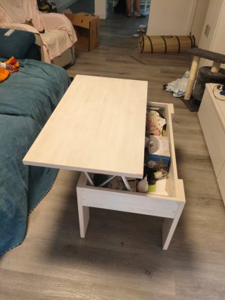 Mesa NUEVA A MONTAR de centro madera blanca y gris