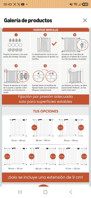 Barrera Seguridad Hauck Niños Puertas Escaleras
