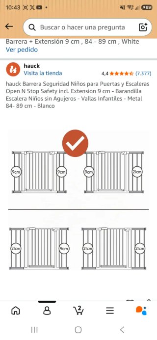 Barrera Seguridad Hauck Niños Puertas Escaleras