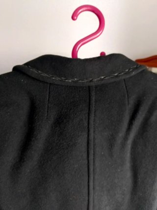 Abrigo negro 3/4 mujer paño y cashmere